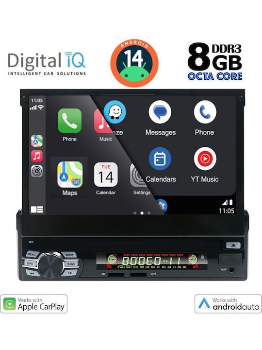 Digital IQ Car Audio System Bluetooth USB AUX WiFi GPS Apple CarPlay Android Auto with 7 Inch Touch Screen DIGITAL IQ BXF 636 CPAA