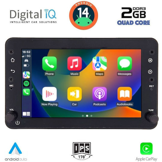 Digital IQ Car Audio System for Alfa Romeo Spider / Brera 2004-2012 (Bluetooth/USB/AUX/WiFi/GPS/Apple-Carplay/Android-Auto) with Touch Screen 7"