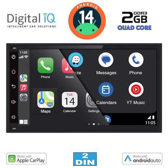 Digital IQ Car Audio System 2003-2008 Bluetooth USB AUX WiFi GPS Apple CarPlay Android Auto with 6.5 Inch Touch Screen