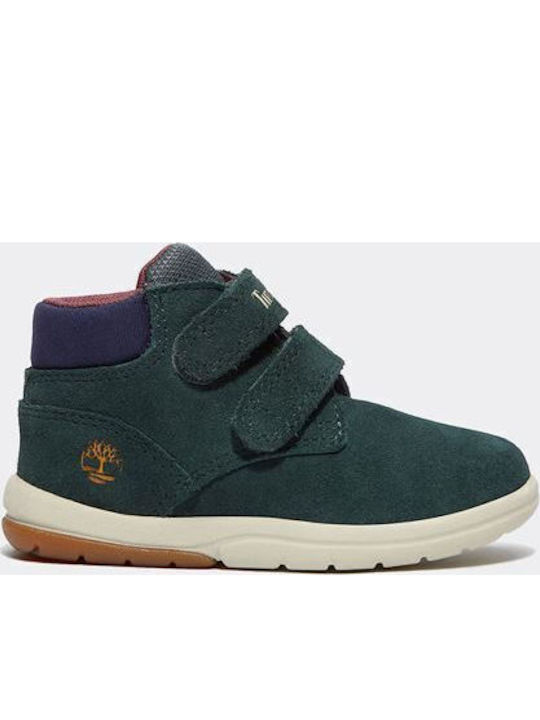 Toddle Tracks Suede Kids Boots with Velcro Green