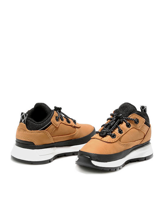 Field Trekker Leather Kids Boots with Laces Yellow
