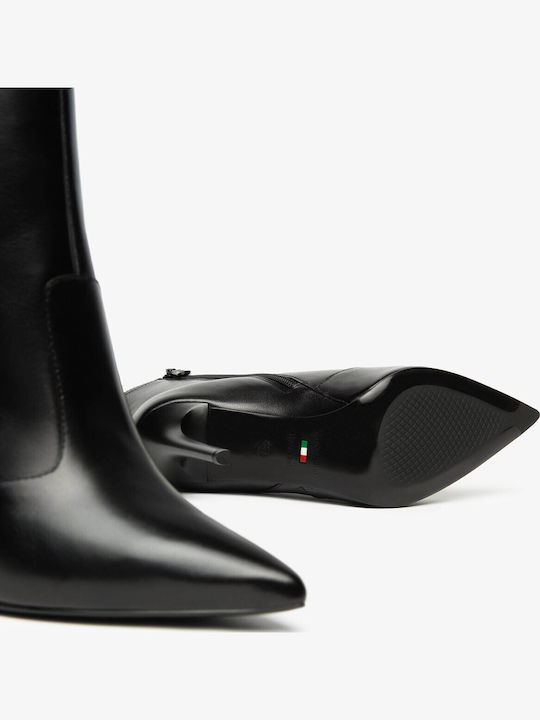 Leder Stiefeletten Damen Schwarz
