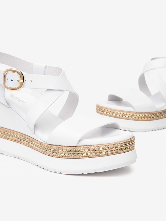 Women's Synthetic Leather Platform Shoes White