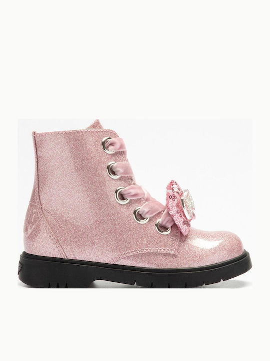 Kids Boots from Patent Leather with Zipper Glitter