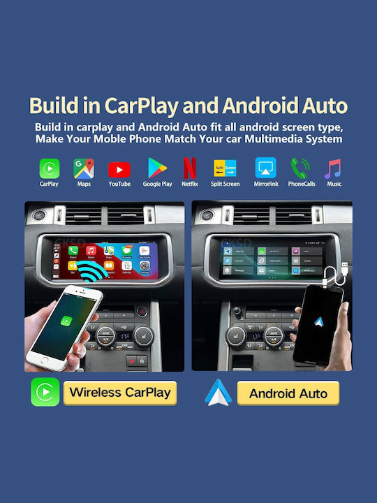 Bizzar Car Audio System for Land Rover Range Rover Evoque 2011-2015 (Bluetooth/USB/WiFi/GPS/Apple-Carplay/Android-Auto/CD) with Touch Screen 10.25"