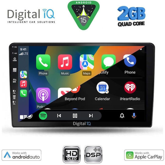 Digital IQ Car Audio System for Toyota Corolla Verso 2000-2004 (Bluetooth/USB/WiFi/GPS/Apple-Carplay/Android-Auto) with Touch Screen 9"