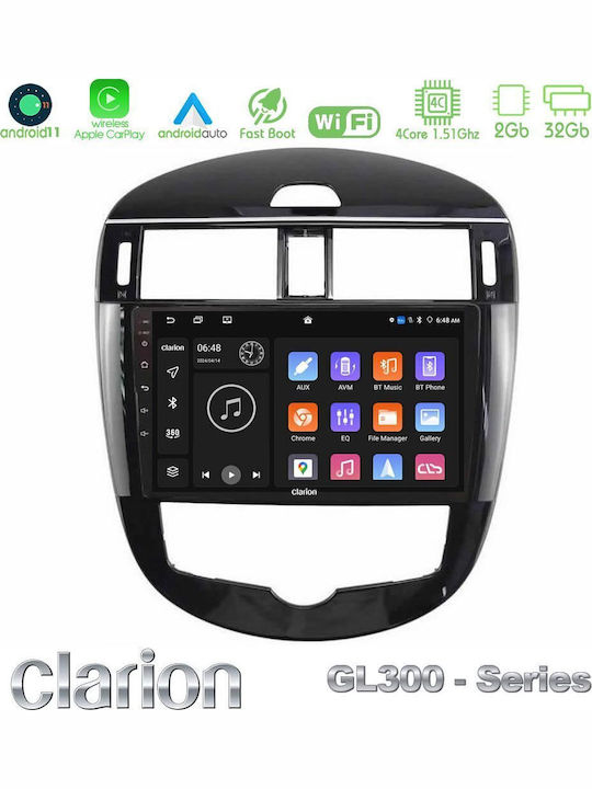 Clarion Car Audio System for Nissan Navara / Pathfinder 2006-2012 (Bluetooth/USB/AUX/WiFi/GPS/Apple-Carplay/Android-Auto) with Touch Screen 9"