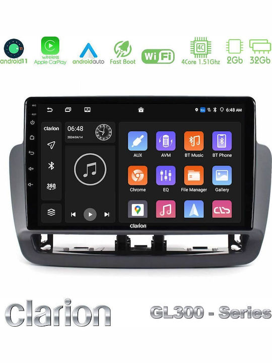 Clarion Car Audio System for Nissan Navara / Pathfinder 2006-2012 (Bluetooth/USB/AUX/WiFi/GPS/Apple-Carplay/Android-Auto) with Touch Screen 9"