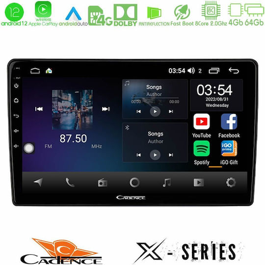 Cadence Car Audio System for Porsche 911 / Cayman / Boxster 2005-2012 (Bluetooth/USB/WiFi/GPS/Apple-Carplay/Android-Auto) with Touch Screen 9"