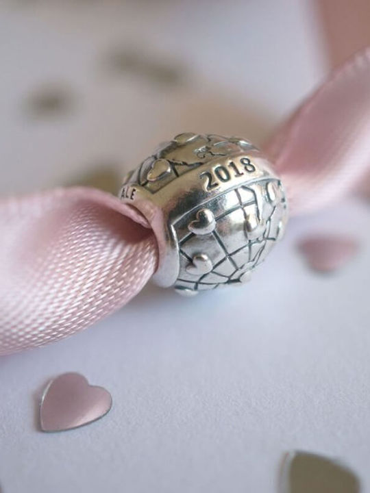 Ediție Limitată Talisman Diamant De Vârtej Argint 925 Pandora Club 2018 More Love Globe 796602