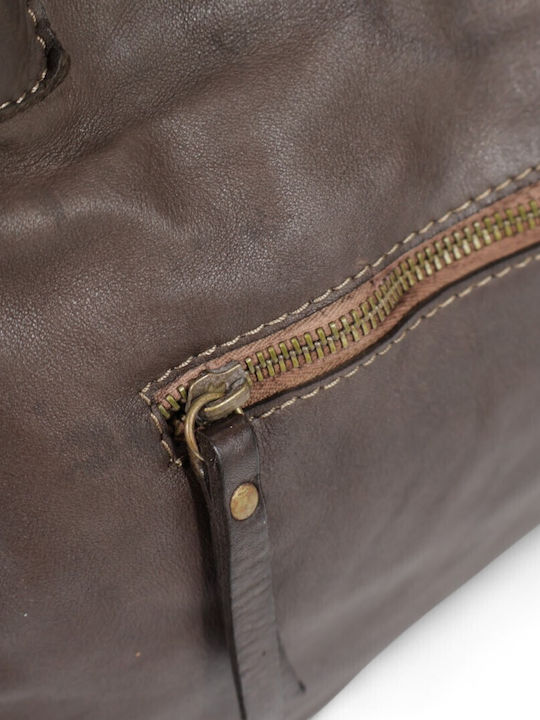 Leather Women's Shopper Bag Dark Chocolate Brown