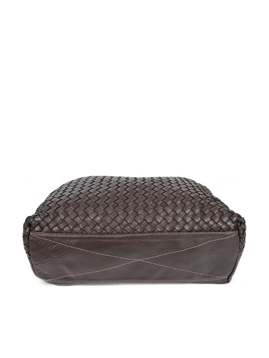 Leather Women's Shopper Bag Dark Chocolate Brown