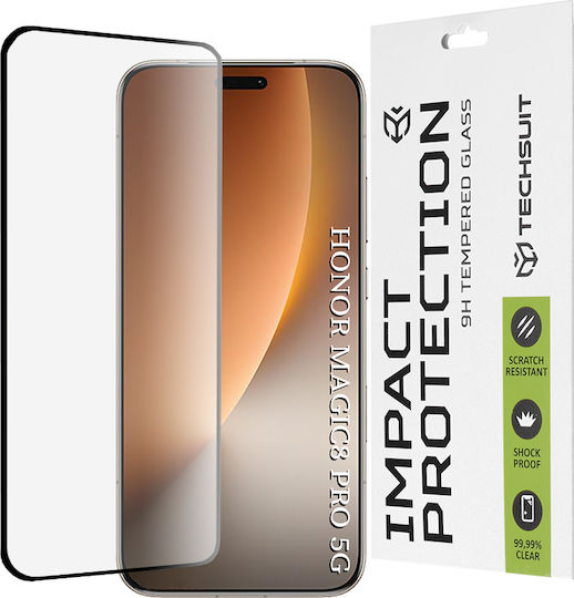 Techsuit 111d Vollflächiges Gehärtetes Glas Vollleim Displayschutzfolie Für Honor Magic8 Pro Schwarz