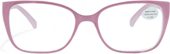 Optosquad Women's Reading Glasses +3.00 in Pink color 24253