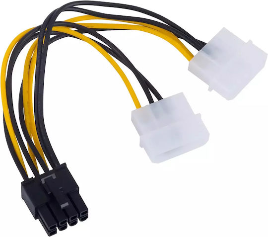 Akyga PCIe cu 8 pini - Molex cu 4 pini Cablu 0.15m Multicolor (AK-CA-29)
