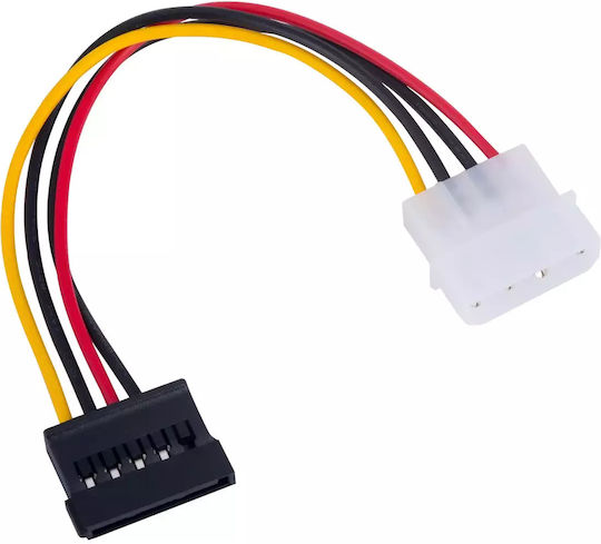 Akyga 4-Pin Molex - 15-Pin Sata Cable 0.15m Πολύχρωμο AK-CA-17