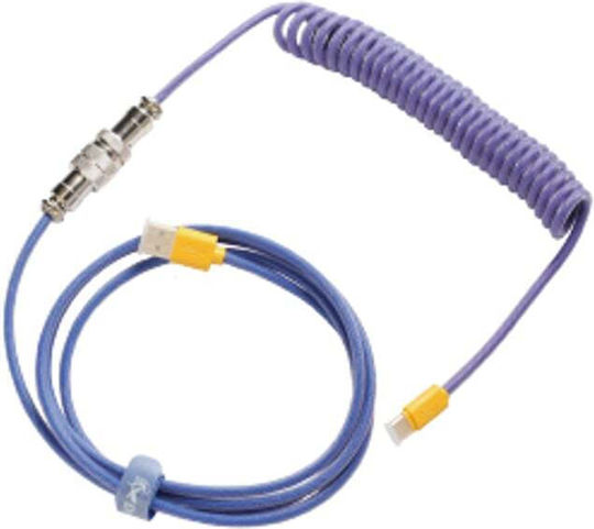 Ducky Premicord Braided Spiral USB 2.0 Cable USB-C Male - USB-A / USB-C Multicolour 1.8m