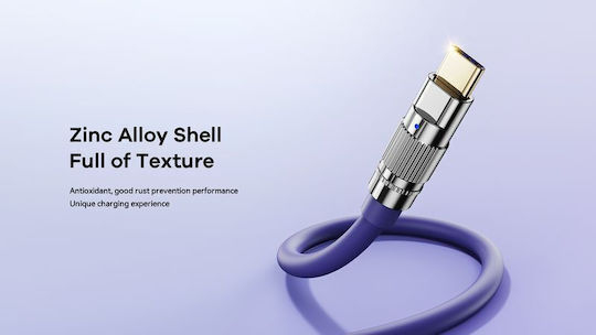 Remax RC-C055 USB 3.0 Cable USB-C male - USB-C 100W PD Μωβ 1.2m