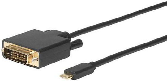 Microconnect Video Cable USB-C male - DVI-D Μαύρο 1.8m USB3.1CDVI18B