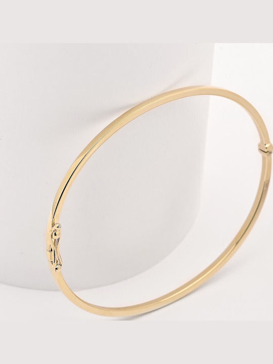Lunaorocreations Women's Handcuff Bracelet 14K Yellow Gold 2mm Small