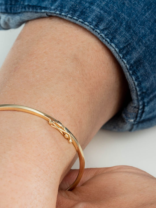 Lunaorocreations Women's Handcuff Bracelet 14K Yellow Gold 2mm Small