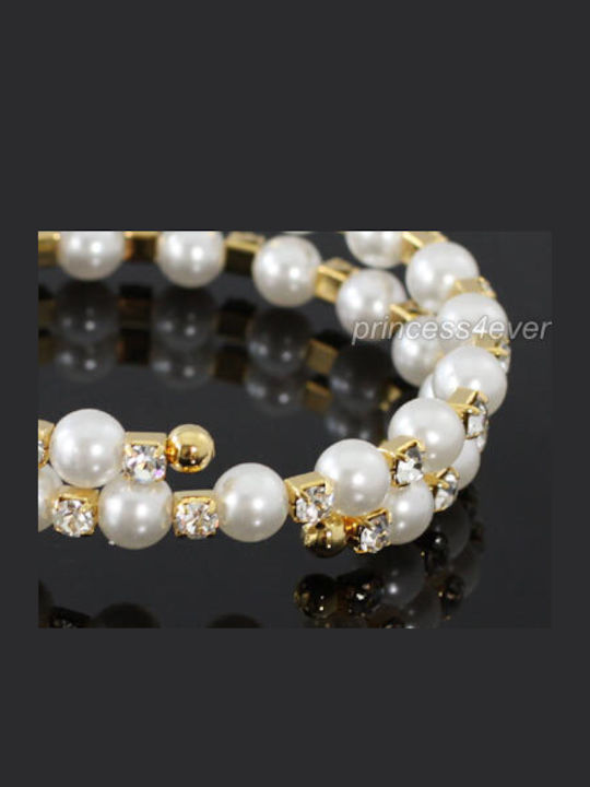 Gold Plated Crystal Faux Pearl Bracelet Marcia