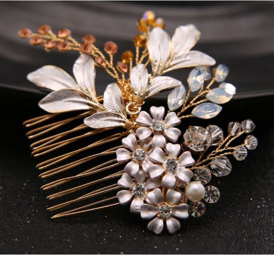 Hair Comb Very Unique Champagne Amber Golden Purdy
