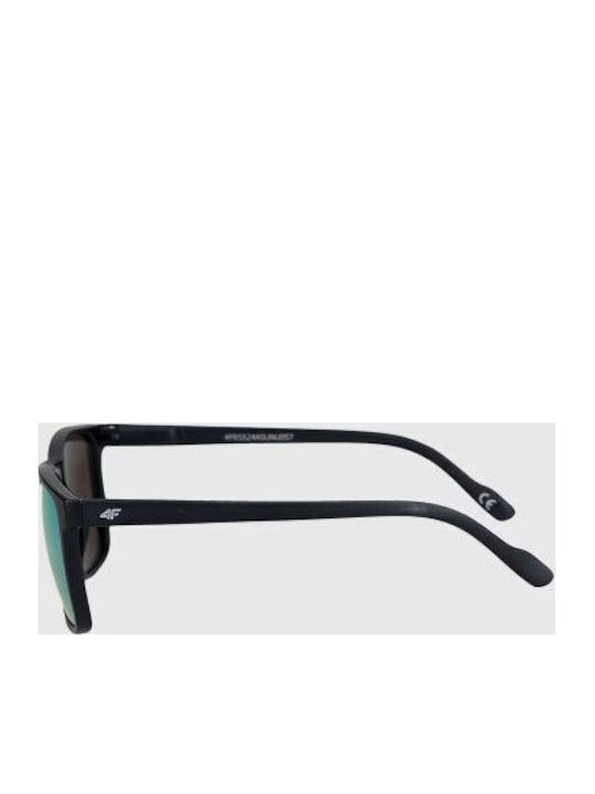 4F Men's Sunglasses with Black Plastic Frame and Green Polarized Mirror Lens 4FWMM00ASUNU071-31S
