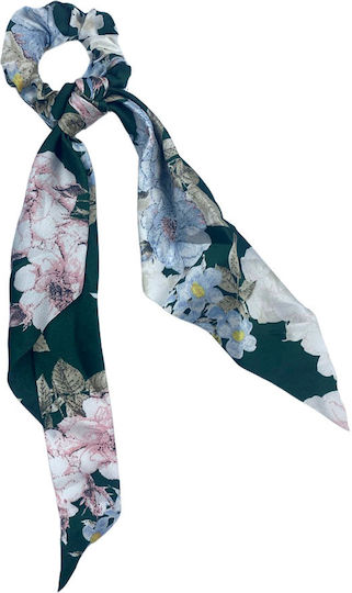 Scrunchy Haargummi Damen Schleife Hellblau Oder Grün Blumenmuster