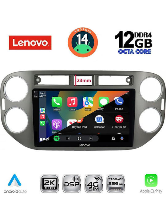 Lenovo Car Audio System for BMW X1 / X3 / X4 Volkswagen Tiguan 2011-2016 with Clima (Bluetooth/USB/WiFi/GPS/Apple-Carplay/Android-Auto) with Touch Screen 9"