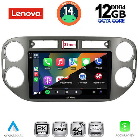 Lenovo Ηχοσύστημα Αυτοκινήτου για BMW X1 / X3 / X4 Volkswagen Tiguan 2011-2016 με Clima (Bluetooth/USB/WiFi/GPS/Apple-Carplay/Android-Auto) με Οθόνη Αφής 9"