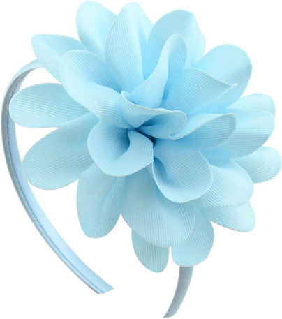 Hair Headband Satin Flowers Various Colors Dahlia