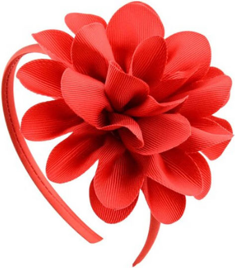 Hair Headband Satin Flowers Various Colors Dahlia