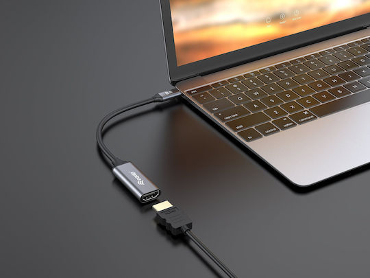 Equip Μετατροπέας USB-C male σε HDMI female Γκρι 1τμχ 133491