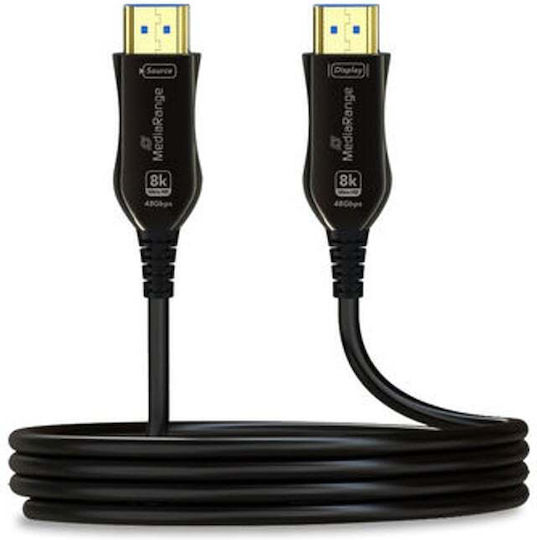 MediaRange HDMI 2.1 Ultra High Speed 48Gbps 4K 120Hz HDR VRR Cable HDMI Male - HDMI Male 10m Black