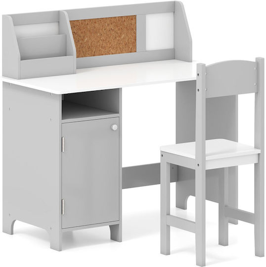 Παιδικό Γραφείο από Μασίφ Ξύλο Γκρι 90x45x85.5cm