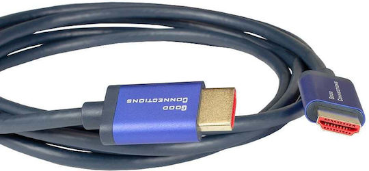 Good Connections HDMI 2.1 Ultra High Speed 48Gbps 4K 120Hz HDR VRR Cable HDMI male - HDMI male 1m Μπλε