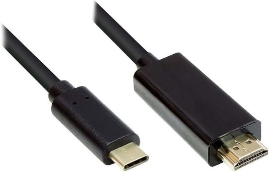 Good Connections HDMI 2.0 Premium High Speed 4K 60Hz HDR Cable HDMI Male - USB-C Male 2m Black