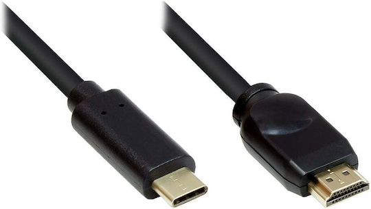 Good Connections HDMI 2.0 Premium High Speed 4K 60Hz HDR Cable HDMI male - USB-C male 5m Μαύρο