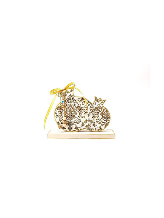 Korres Craft Handmade Окачен Гоури Нар Бял от Дървο 13.5x18.5см 1бр