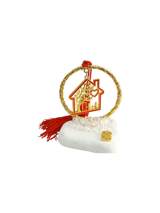 Kalliopi Silver Tabletop Lucky Charm Home Gold made of Stone 10x13cm 1pcs