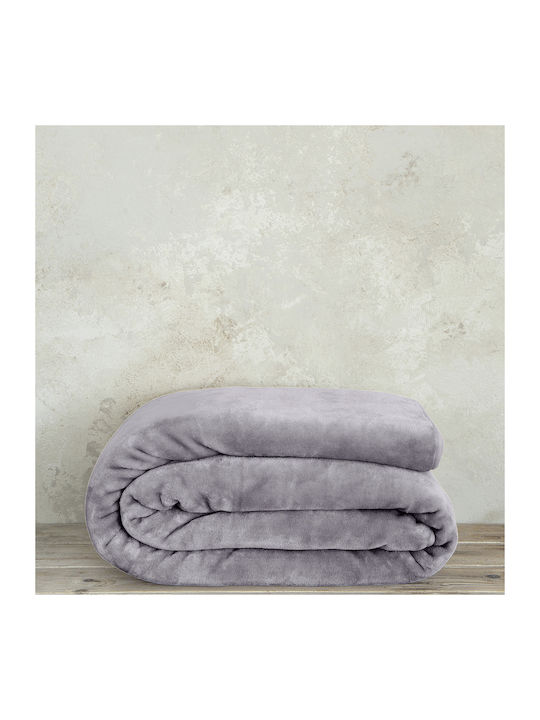 Nima Velvet Blanket Single 160x220cm Smoky Lilac