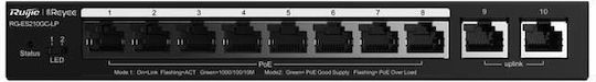 Ruijie RG-ES210GC-LP Managed L2 PoE+ Switch με 10 Θύρες Gigabit (1Gbps) Ethernet
