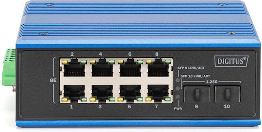Digitus DN-651150 Unmanaged L2 Switch with 8 Gigabit (1Gbps) Ethernet Ports and 2 SFP Ports