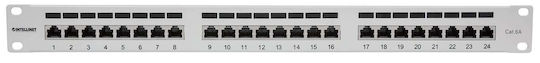 Intellinet Panou Patch Ecranat pentru Rack 1U 24 Porturi cat6a Gri