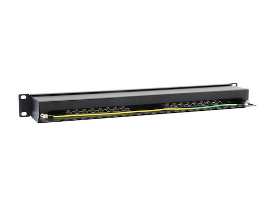 Equip Patch Panel για Rack 1U 19" cat6 Μαύρο