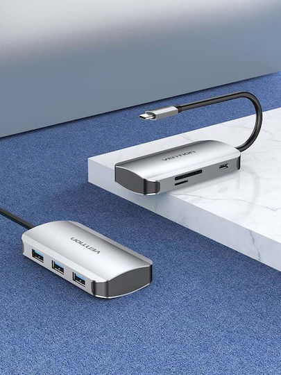 Vention USB-C Docking Station με PD Γκρι (TNHHB)