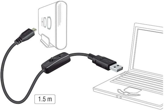 DeLock Редовна USB 2.0 до микро USB кабел Черен 1.2м (84803) 1бр