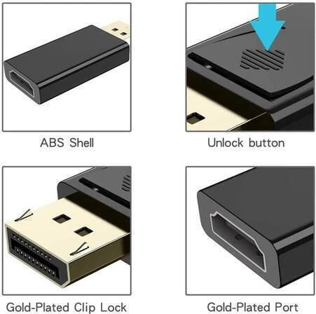 PremiumCord Μετατροπέας DisplayPort / HDMI male σε DisplayPort / HDMI female 1τμχ