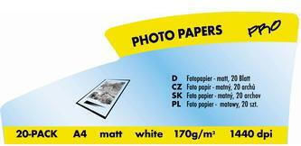 Logo Collection Photo Paper Matte A4 (21x30) 170gr/m² for Printers Inkjet 25 Sheets